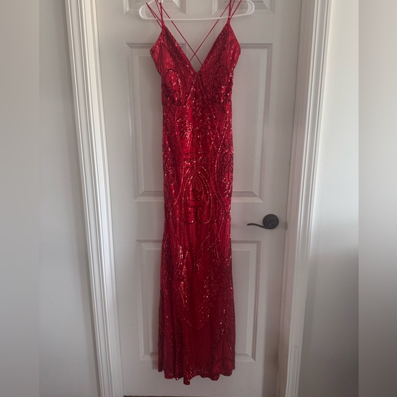 Windsor Dresses & Skirts - Windsor Red Asymmetrical Dress with Unique Design